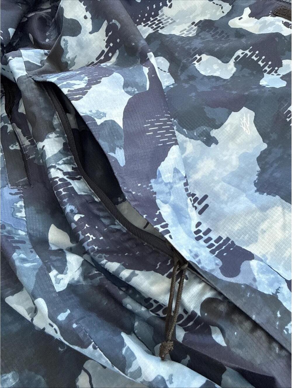 Huk Performance Fishing Mens Gunwale Camo Waterproof Rain Jacket SanSal Blue XXL - Picture 10 of 15